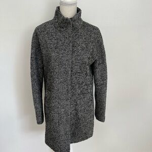 J. Crew Gray Trench Coat with Textured Wool-Blend